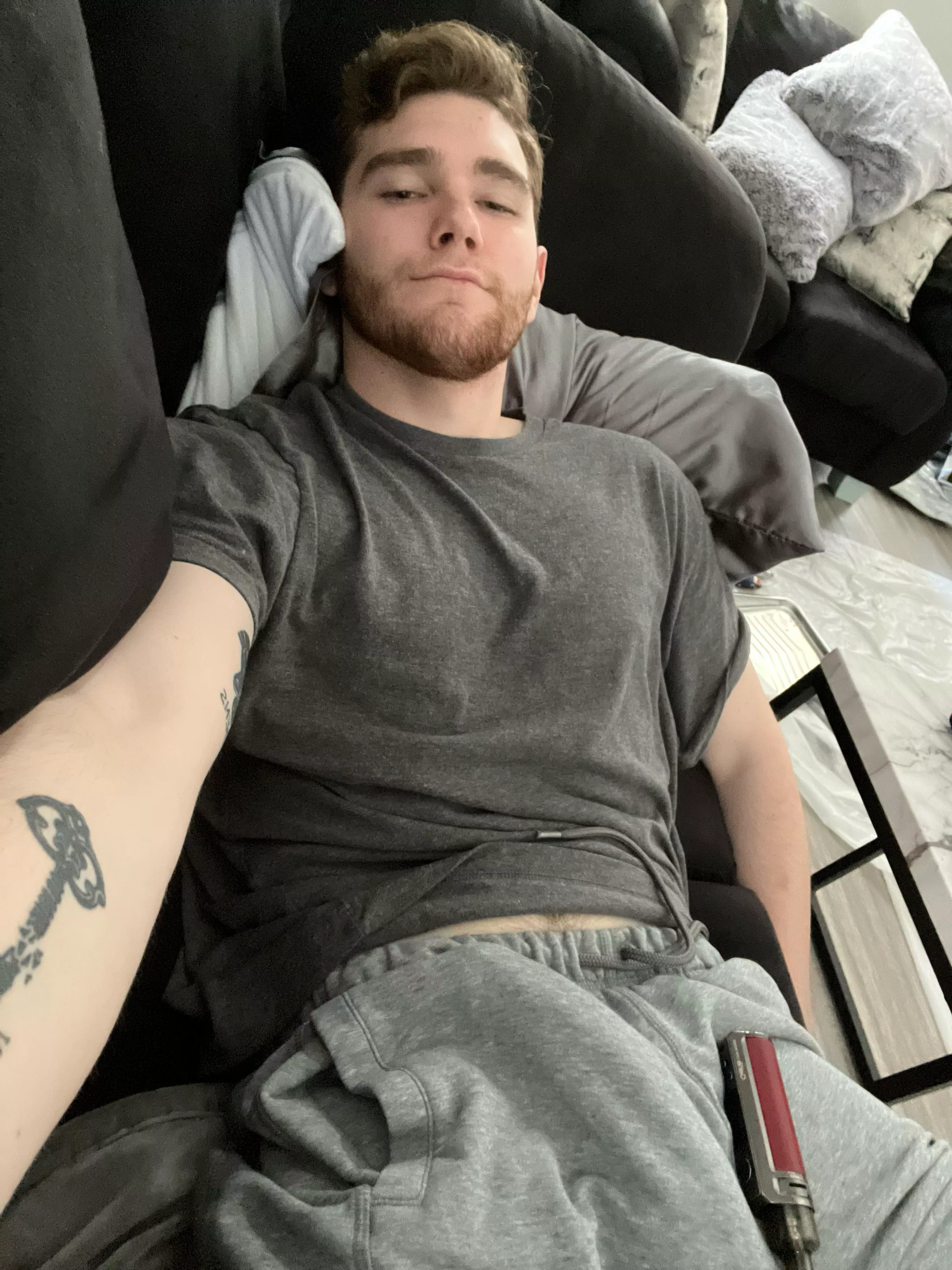 No one to help with my morning wood 😓