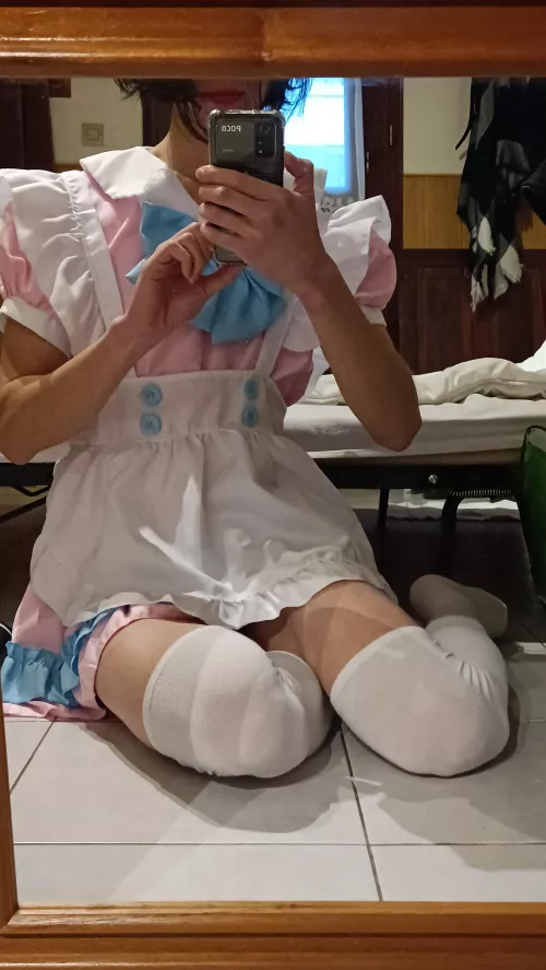 Pink maid ❤️ (bought this dress at an anime convention)