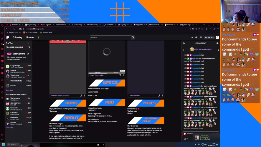 Fullscreen gameplay or this? looking for opinions. Alertbox is located to the left of the webcam. Added emote wall below the text box. I personally like having the additional features and webcam + chatbox can hide a lot of the gameplay. I wanna hear you 