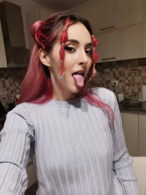 If i want i can touch my nose with my tongue :>