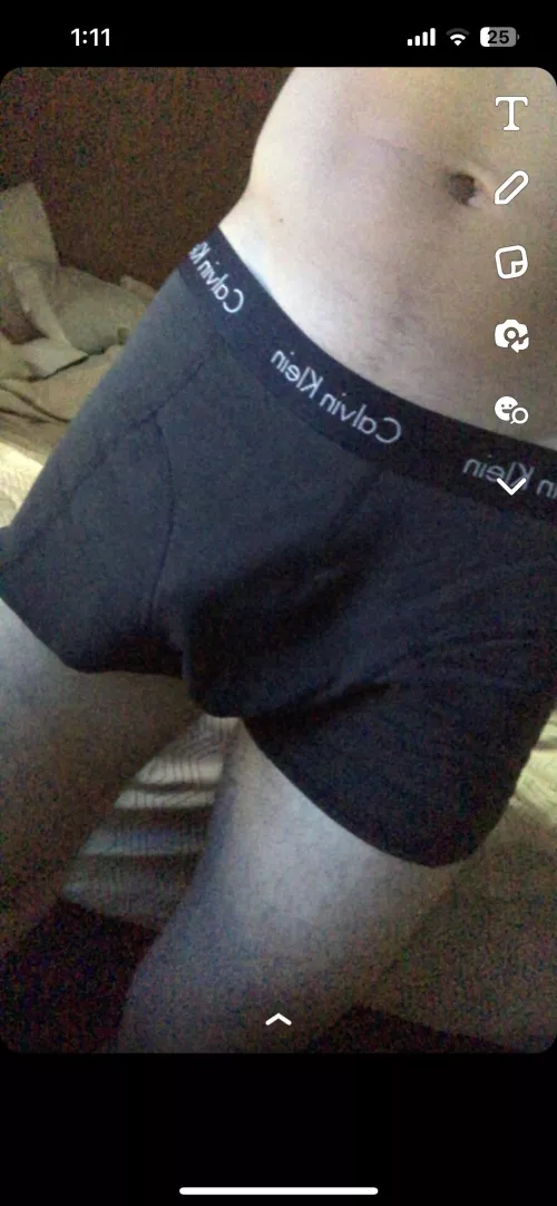 It hangs out of my boxers when I bend down