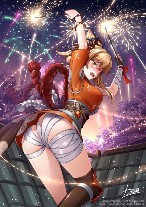 Lighting fireworks [genshin impact] (ADSouto)