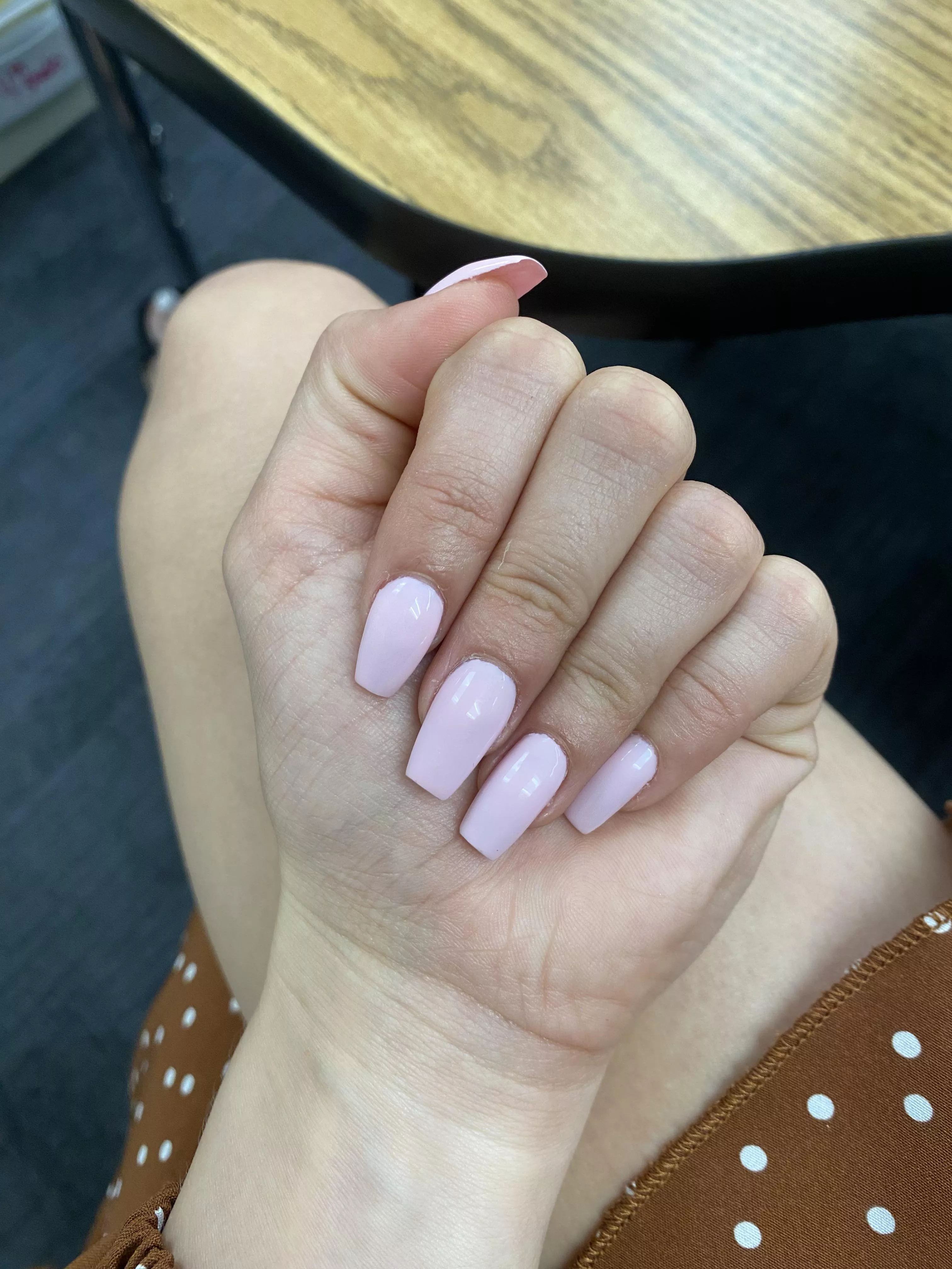 New pink nails, who’s getting the next set?
