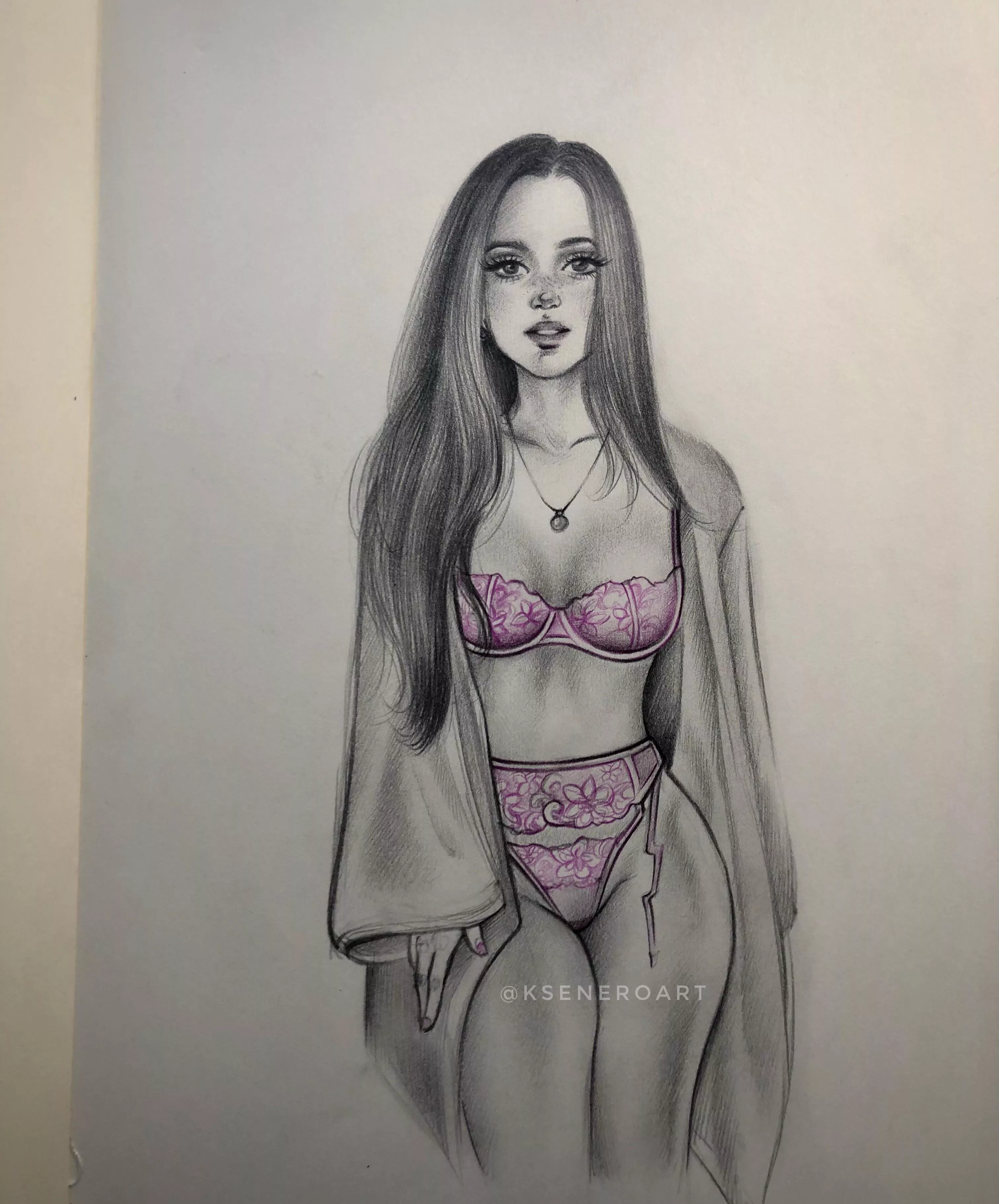 One of my drawings 💜 Girl in a purple