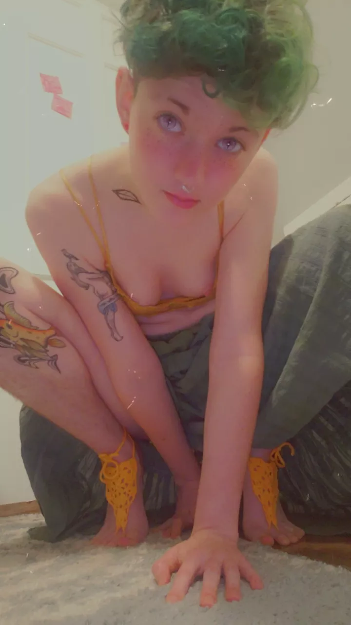 POV: A forest fae stumbles upon you asleep in there moss bed