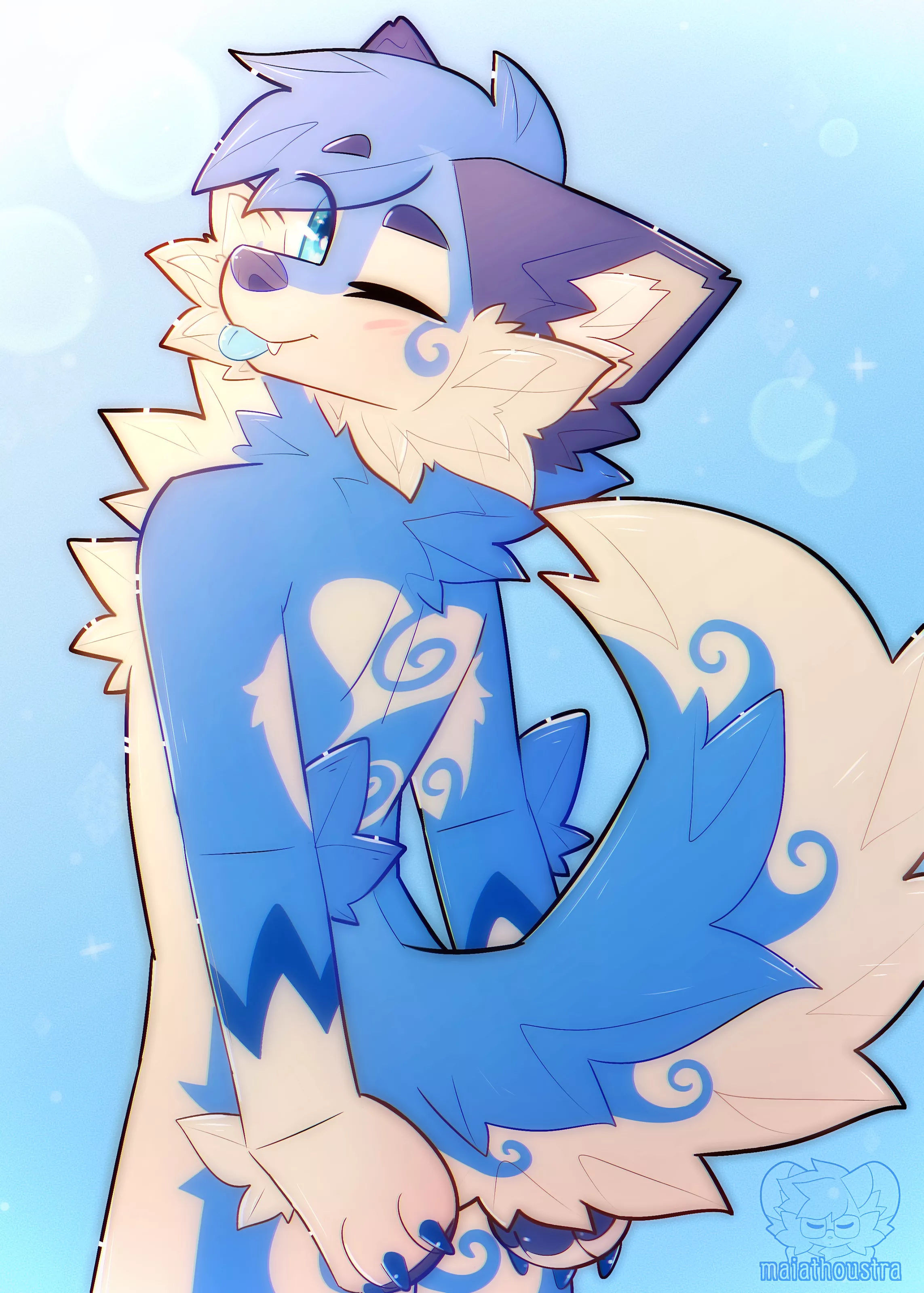 Wink and blep combo ~ commm for u/Vegas093, art by me @maiathoustra