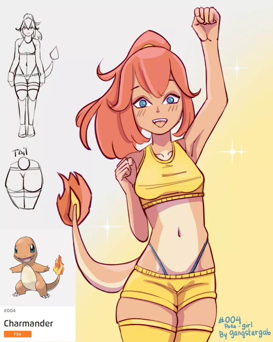 004 Charmander-girl by Ganstargab
