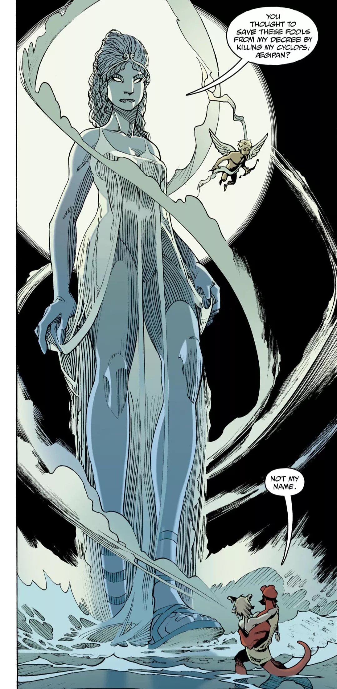 Aphrodite's arrival [Hellboy and the B.P.R.D.: Night of the Cyclops]