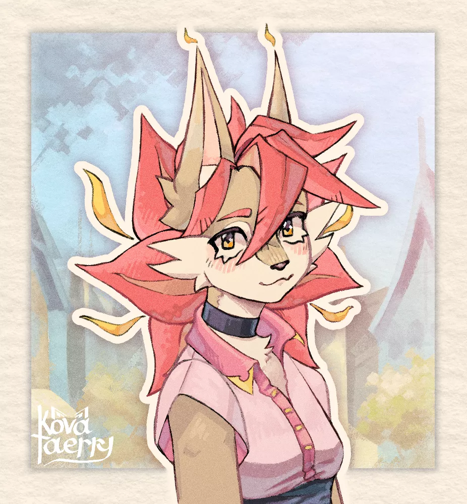 [Art by me] Freshly drawn portrait of my OC Mane!