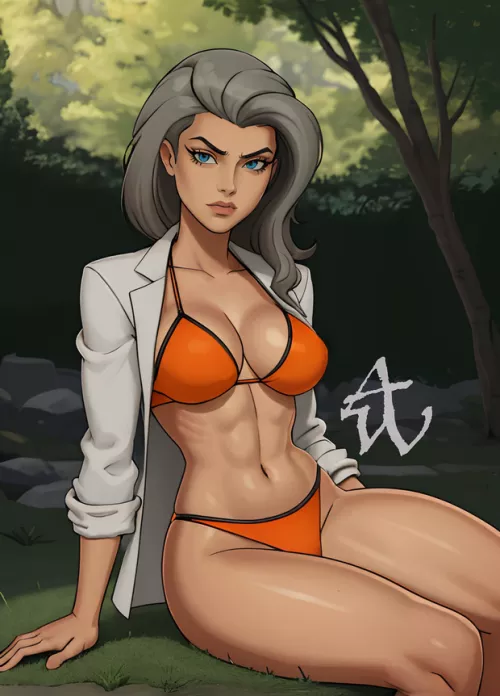 [Artwork] by (abelwaters) Professor Sada: Where Pokémon Knowledge Ignites Flames of Desire!