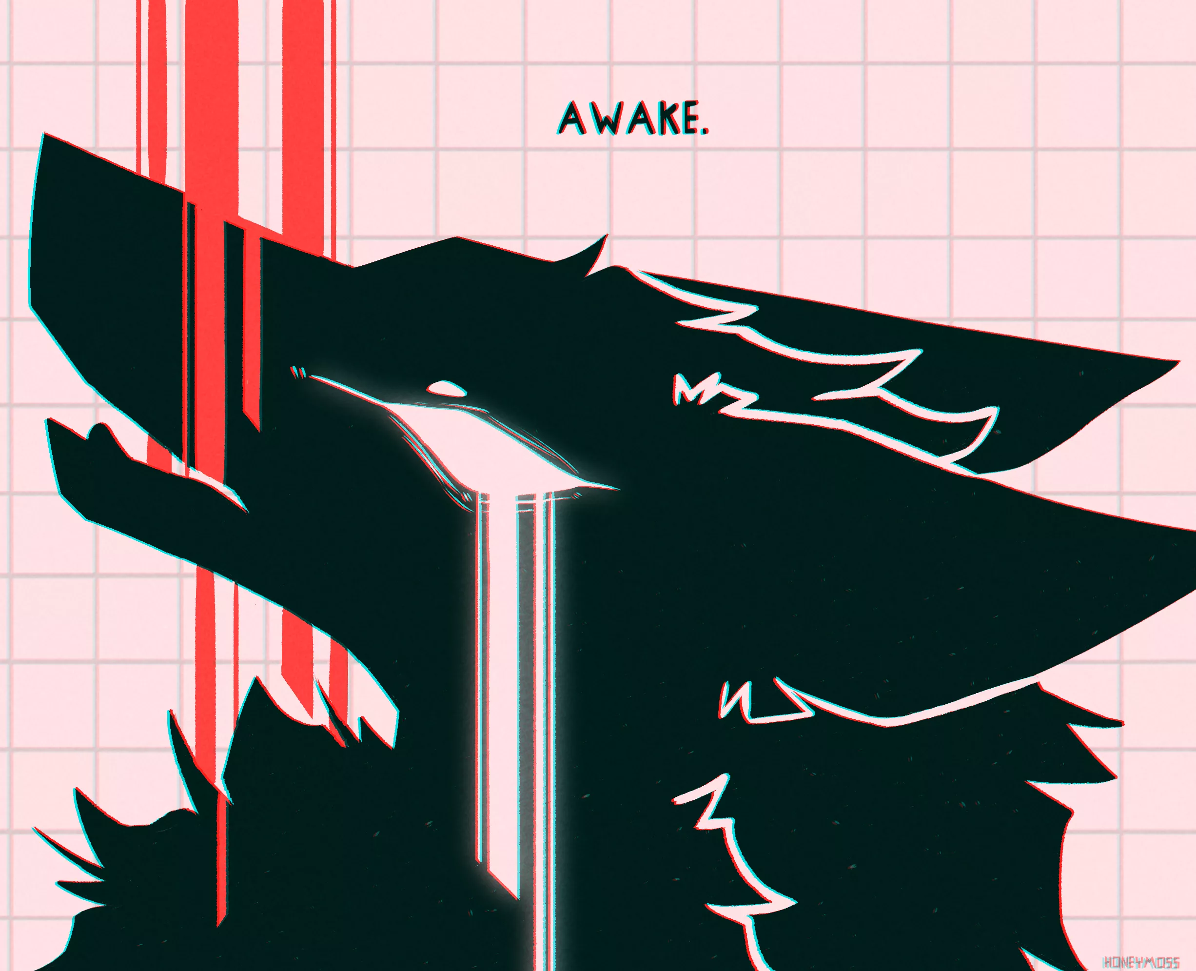 Awake (art by me) (@honeymoss_ on Twitter)