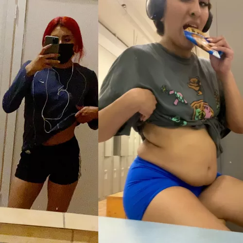 Before taking a workout break to take a photo/now taking a break to eat😩