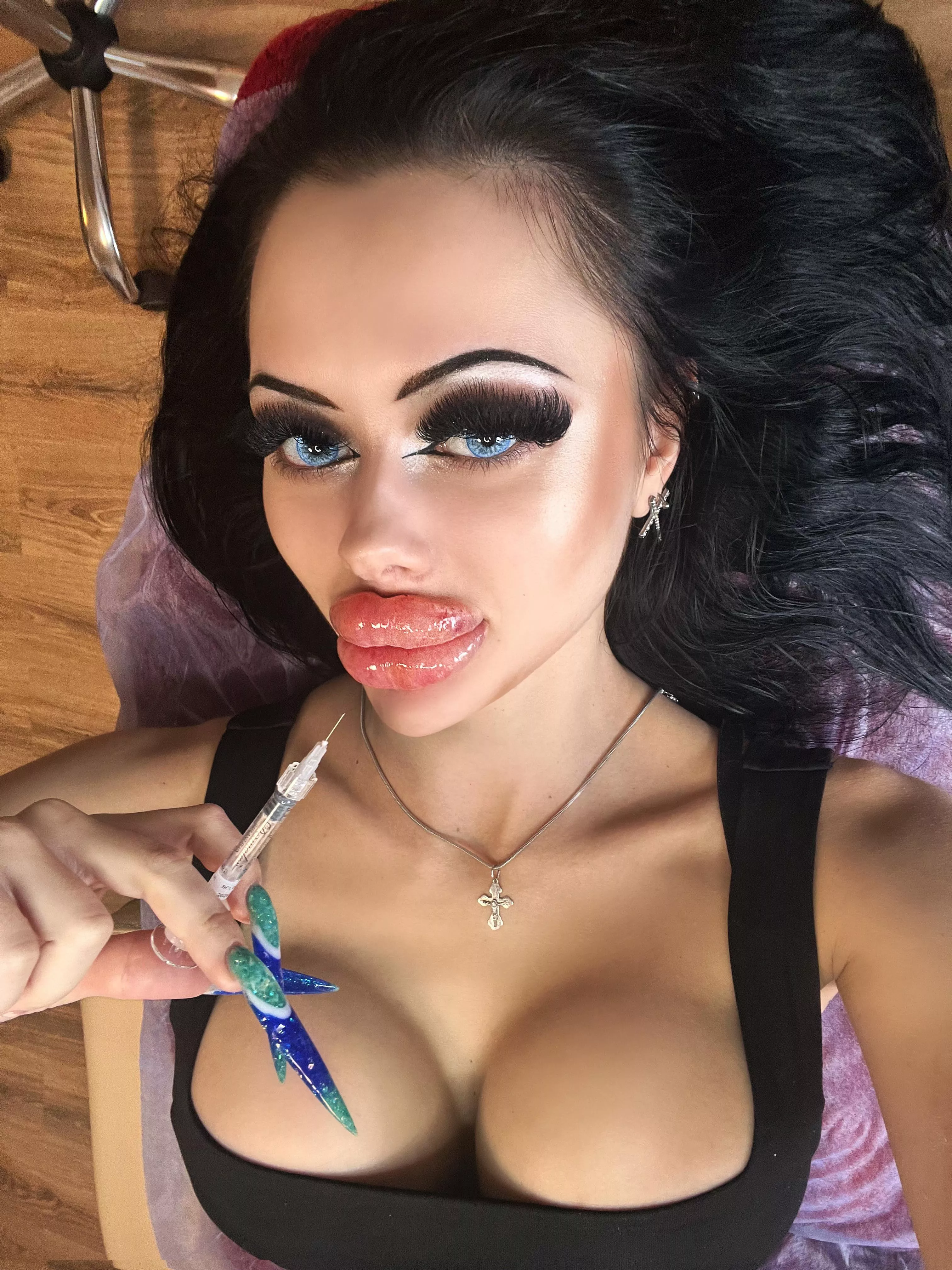 During lips augmentation