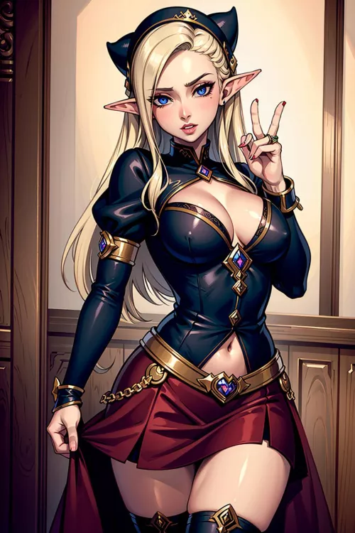 Elven girl in miniskirt