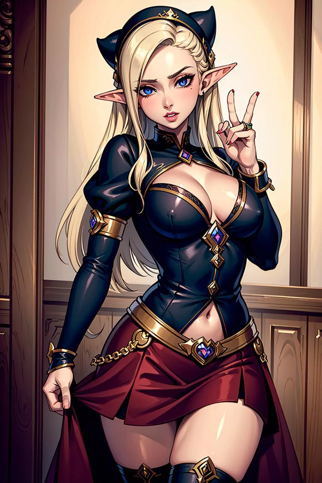 Elven girl in miniskirt