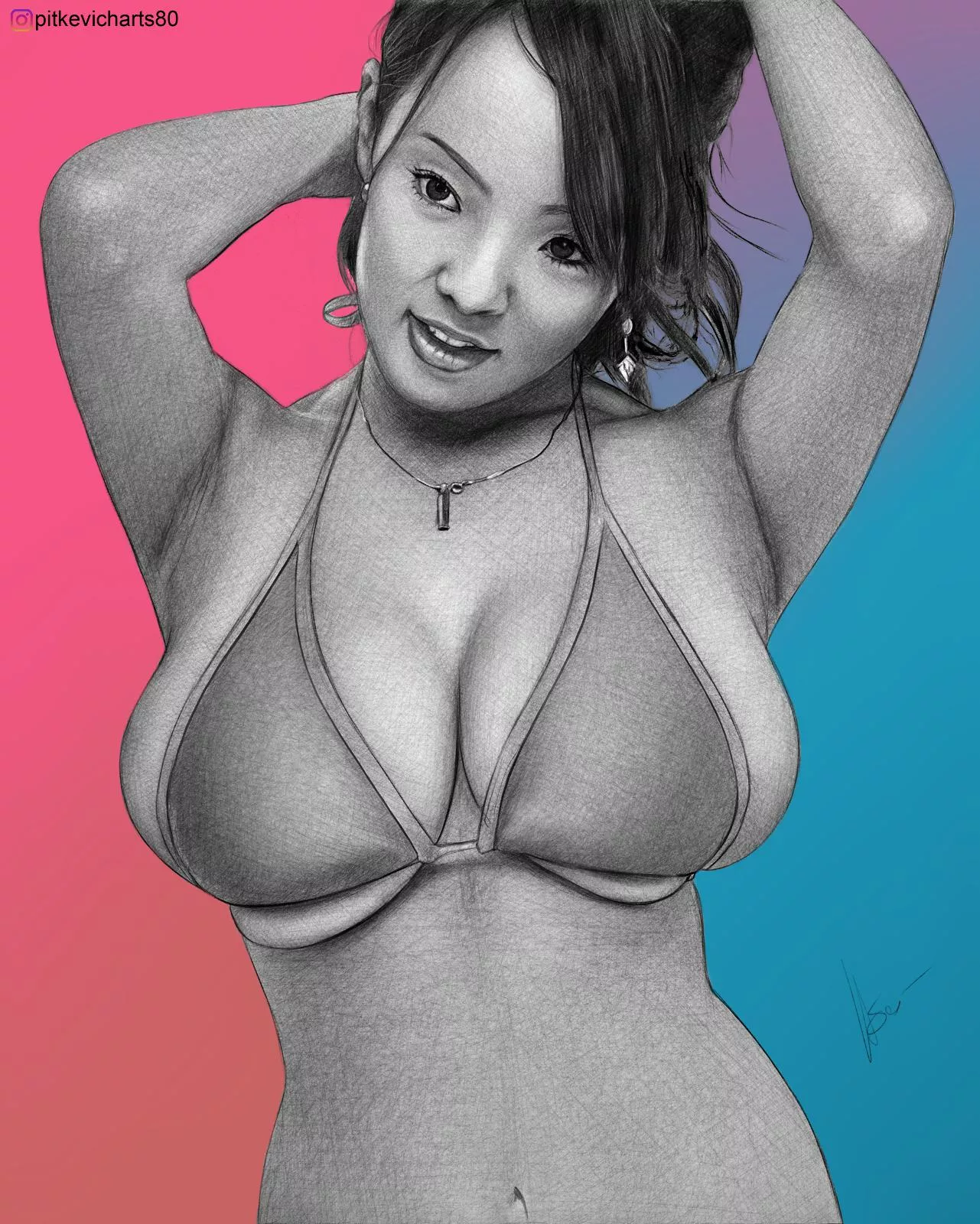 Fan art for JAV model Hitomi Tanaka, by Me