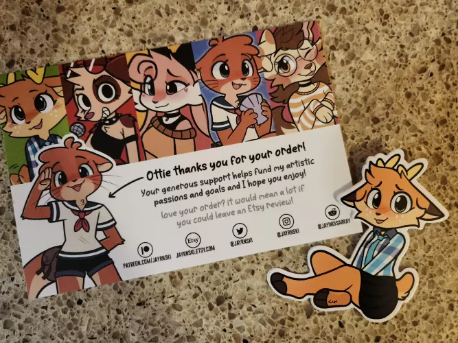 Friendly reminder that you can support your favorite furry artists through their patreon or shops they use! I got myself a sticker from one and thought I'd share :D