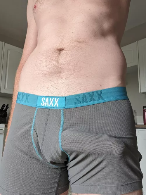 Grey boxers don't leave much to the imagination