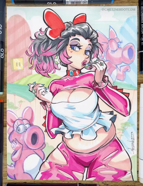 Here’s my drawing of Birdo-ette