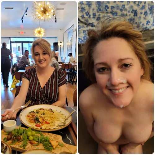 How to properly pay for him buying me dinner...🤤...mmm dessert...😊