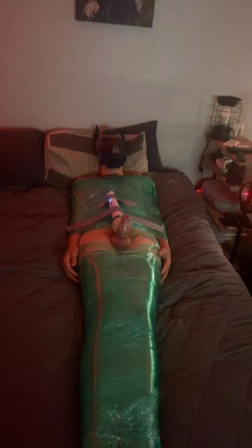 I had this lovely pup mummified and edged for hrs! Definitely can’t wait to do this to more subs