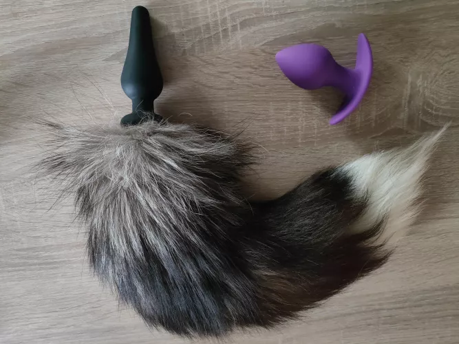 I love to spend long time with plug in my ass, tomorrow I'm going to go for a long walk in the mountains, what should be under my skirt? Normal plug or tail plug? ( I already ordered double dildo panties ^^)