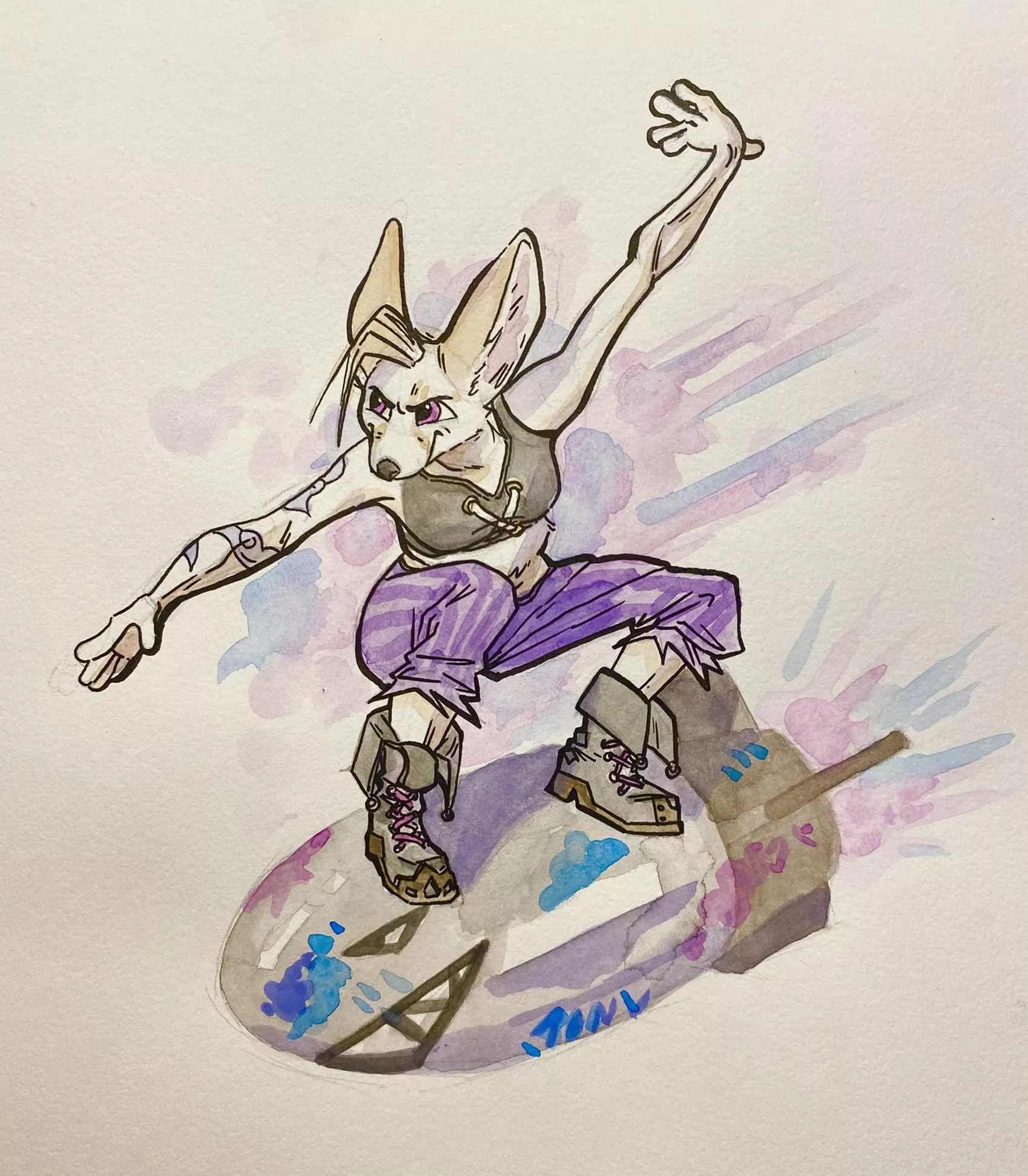 JINX fennec fox watercolour!! :O :O (omg)