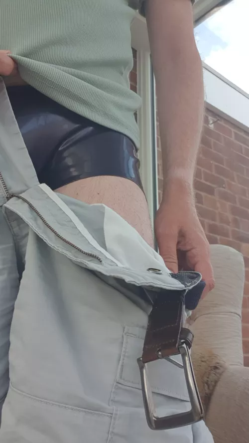 Latex pouch shorts today