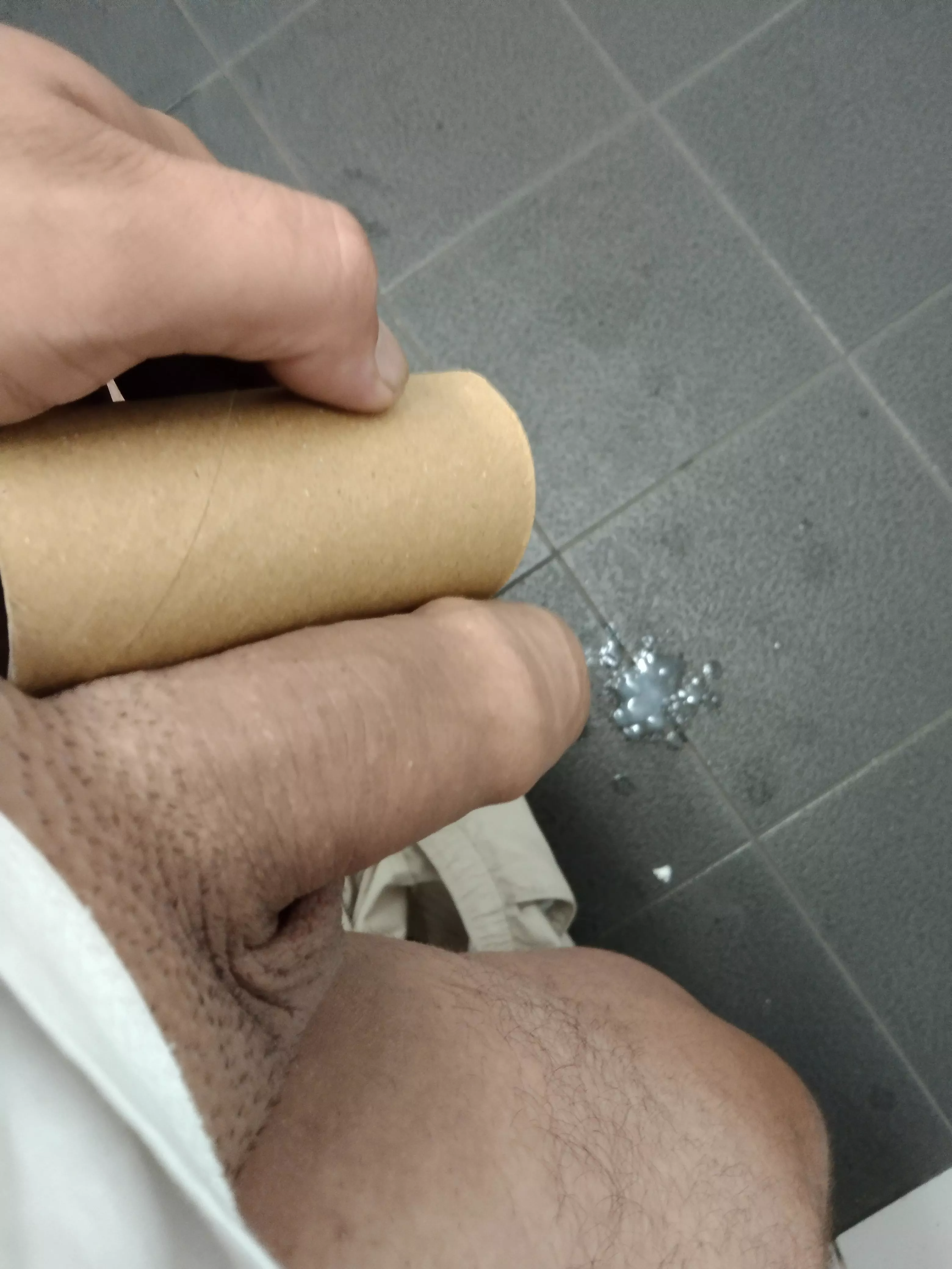 Leaked some cum comparing cocks with a buddy