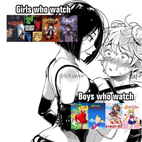 LF Mono source: 1boy, 1girl, black hair, blushing, short hair, crying, femdom