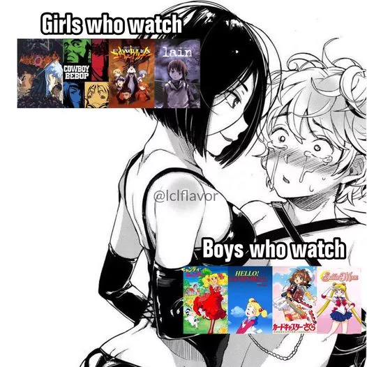 LF Mono source: 1boy, 1girl, black hair, blushing, short hair, crying, femdom