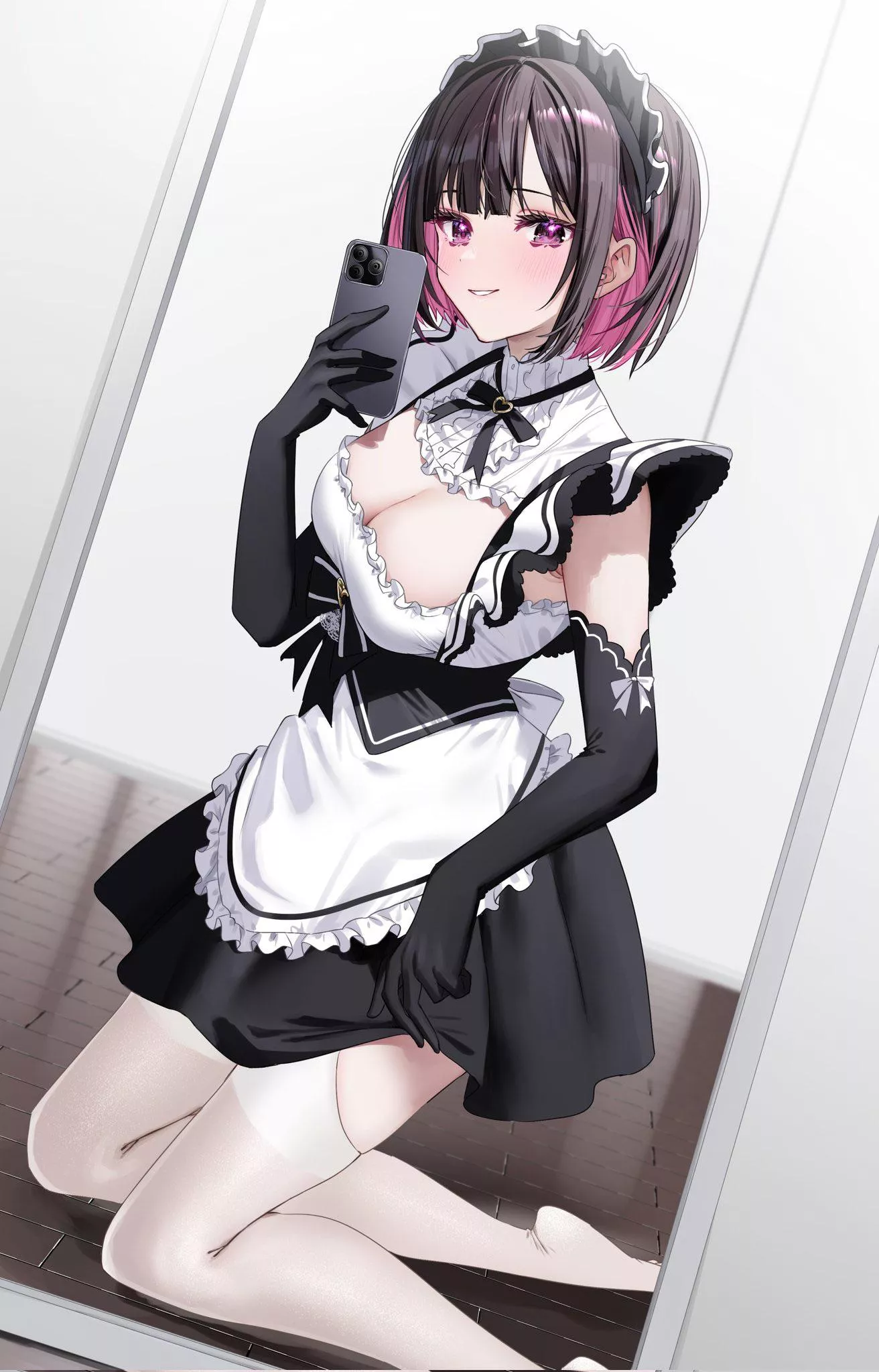 Maid taking a selfie