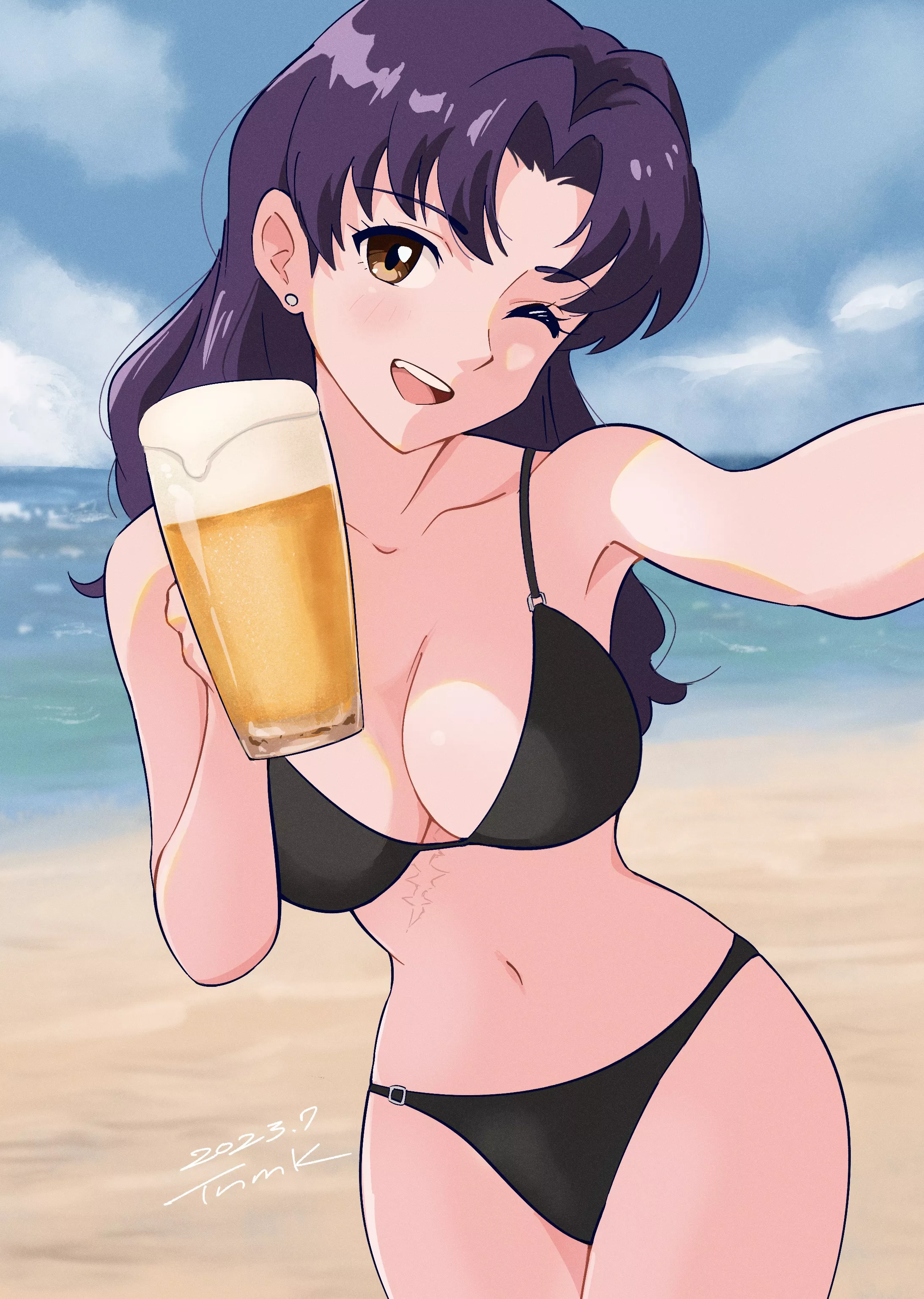 Misato enjoying the summer
