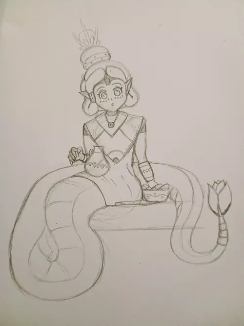 OC K'inCoatl as a child. will add color soon.