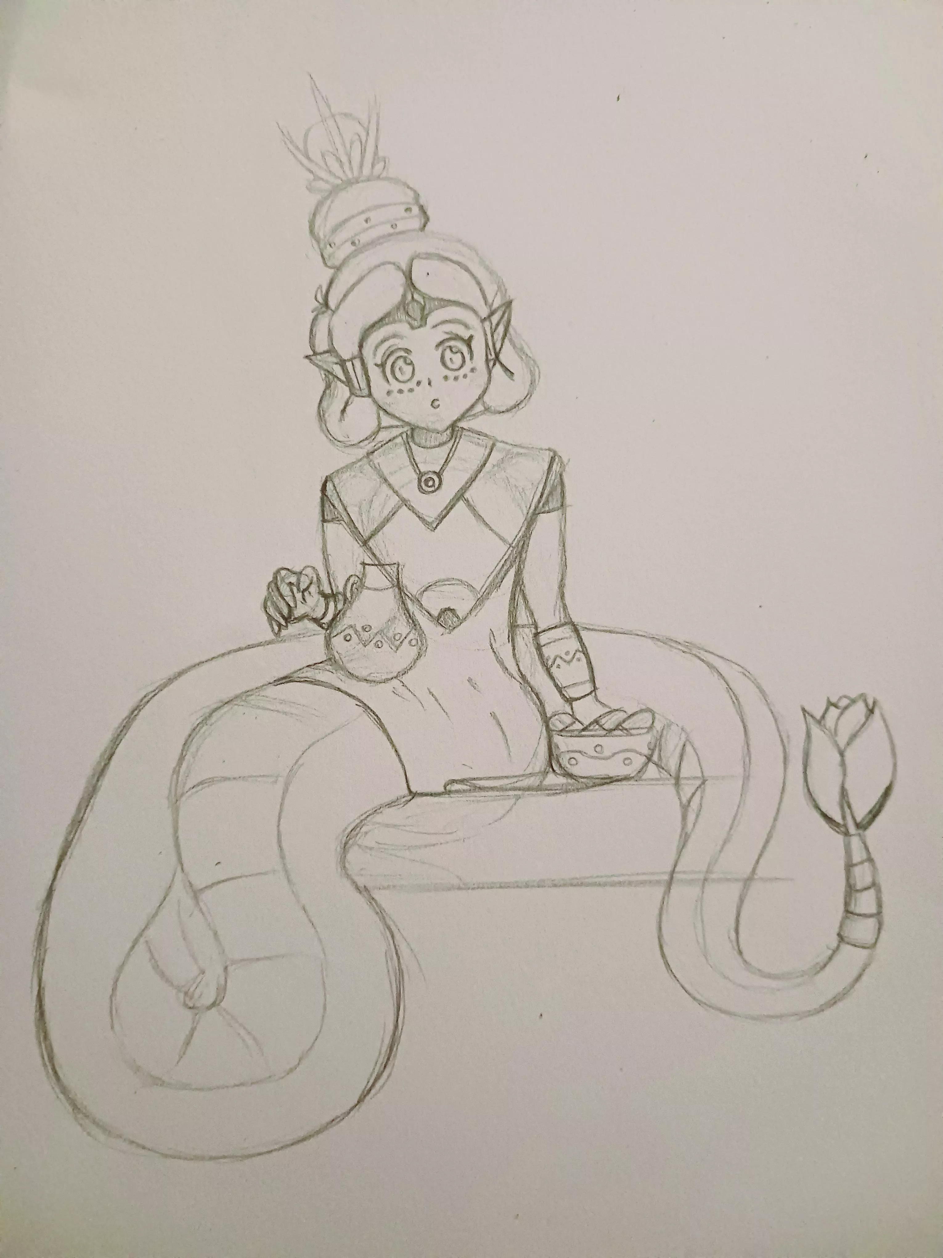 OC K'inCoatl as a child. will add color soon.