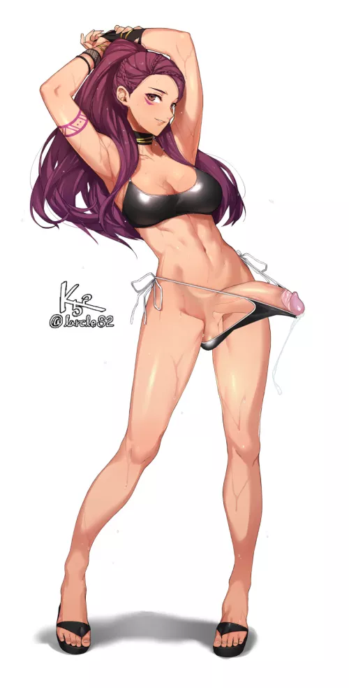 Petra wears a bikini bottom well