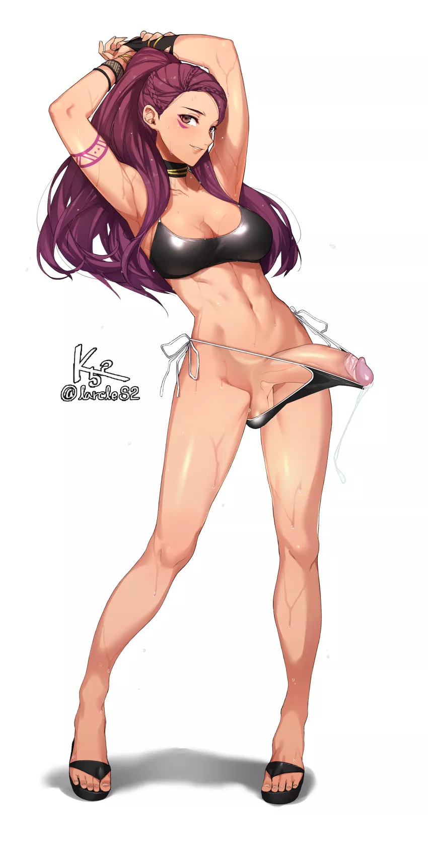 Petra wears a bikini bottom well