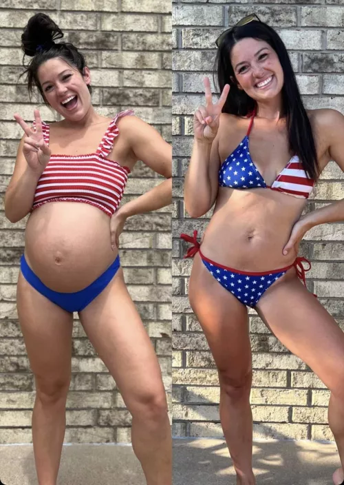 Pregnant before and after