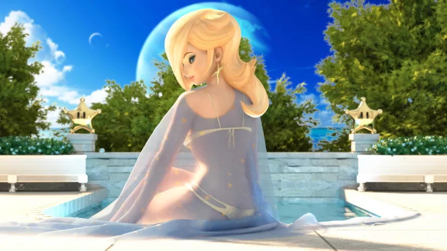 Rosalina in a golden swimsuit (DarklordIIID)