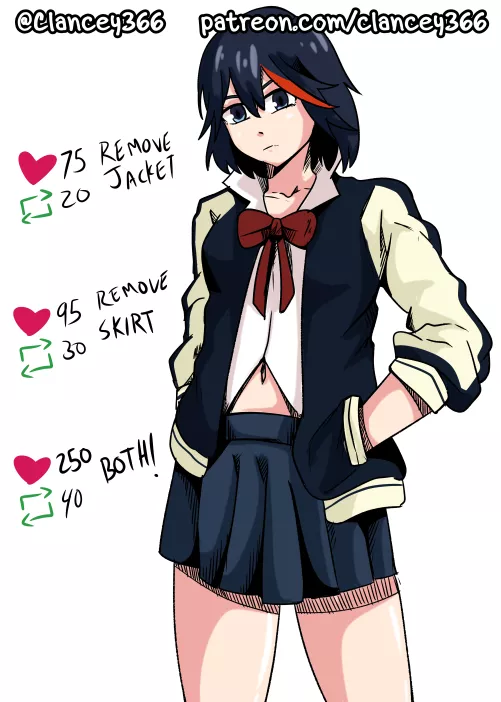 Ryuko strip game pt 1 (@Clancey366)