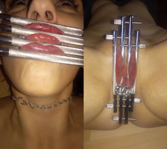 Turning both sets of lips purple as punishment for talking back.