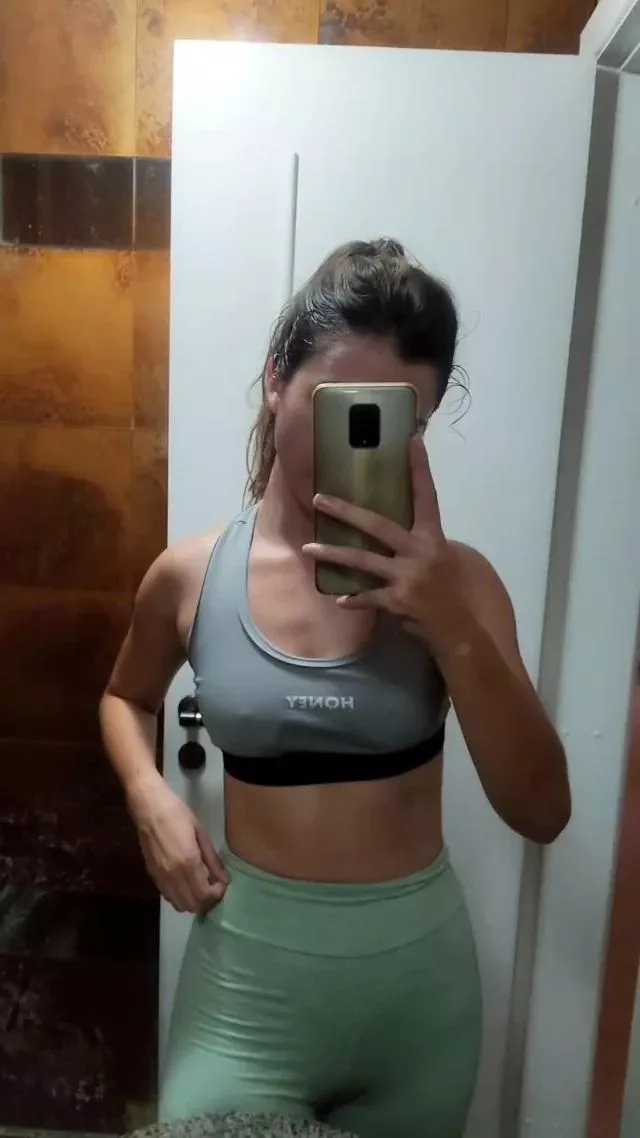 Braless in the gym