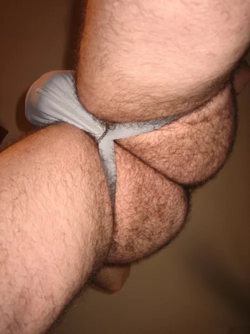 my hairy ass in a strap