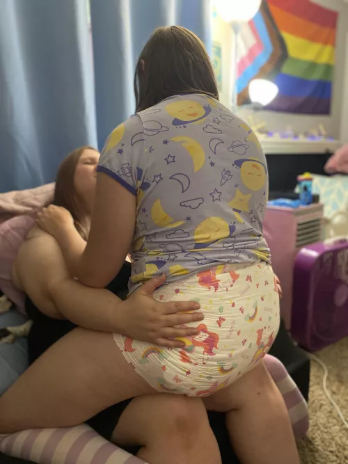One of my littles came to visit, I loved being able to put them in diapers for their first time! 🥰