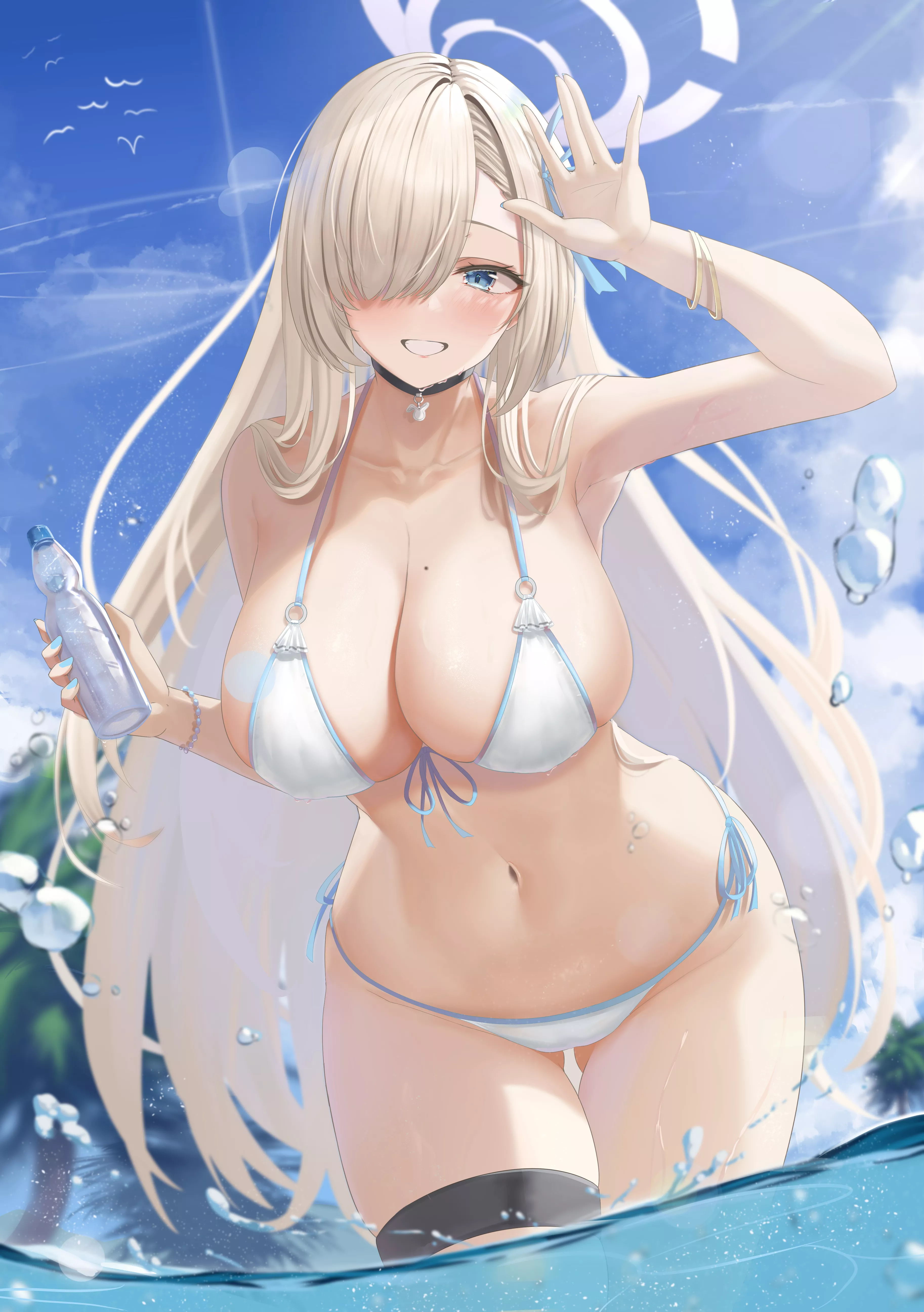 White bikini Asuna Ichinose [Blue Archive]
