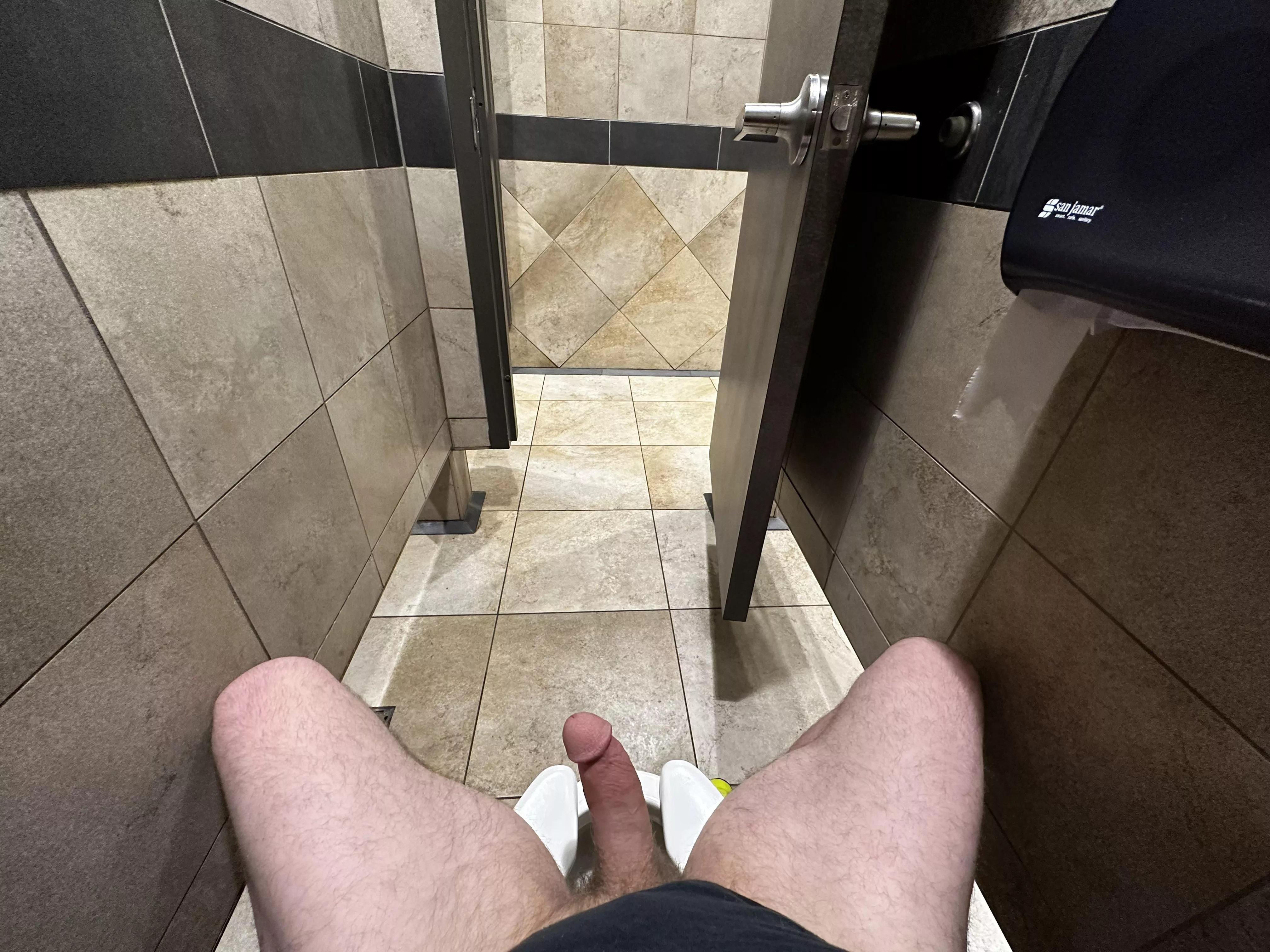 Come on in bro. There’s enough room for you to piss too. I can be full service if you like.