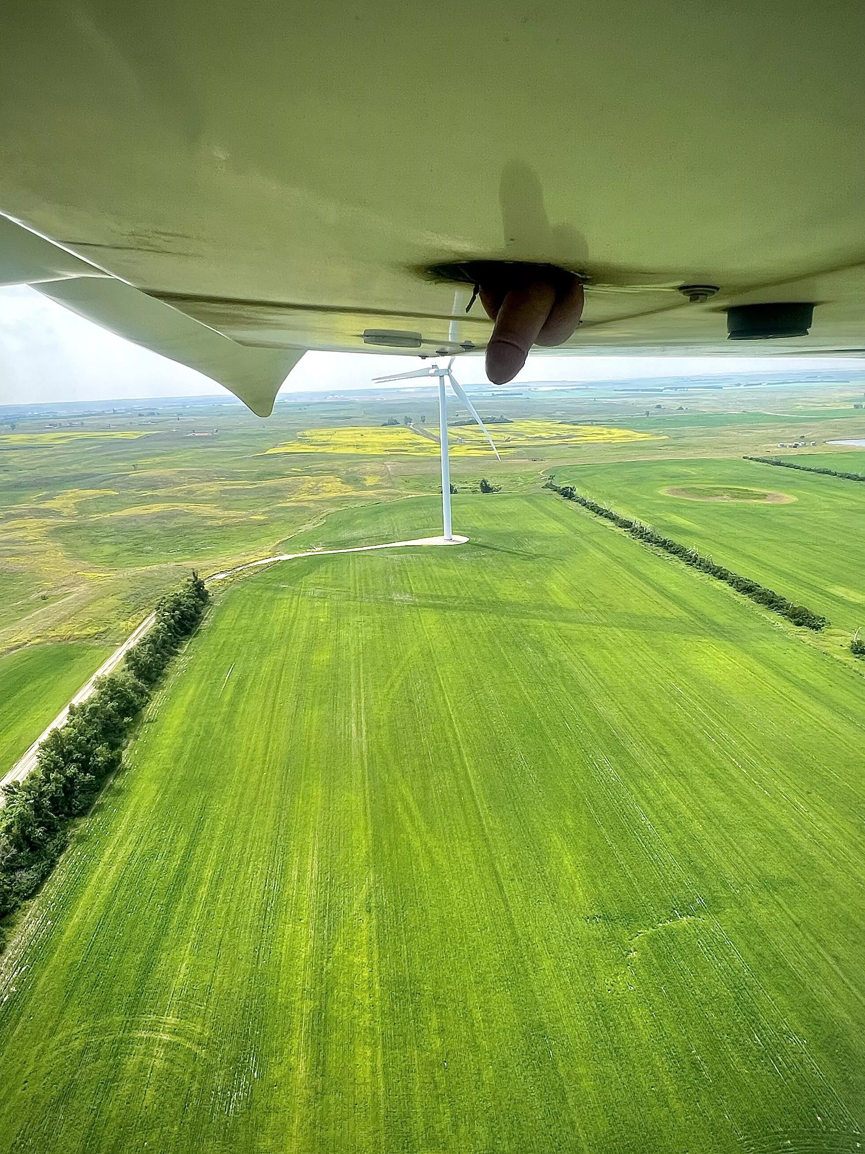Hanging out of a wind turbine