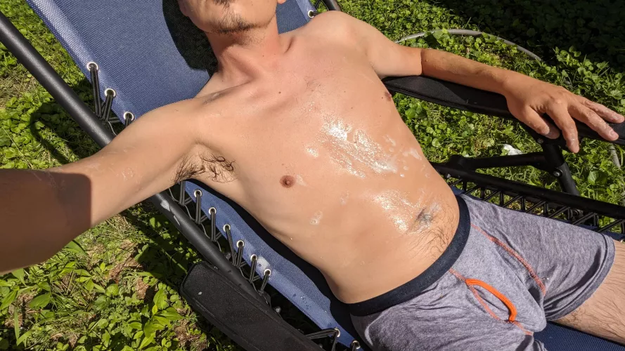 Just taking a quick shower outside in the sun!