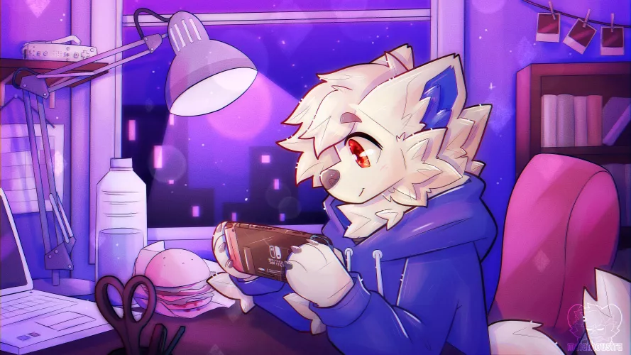 Lofi wolf ~ cm for xEchowo, art by me @maiathoustra