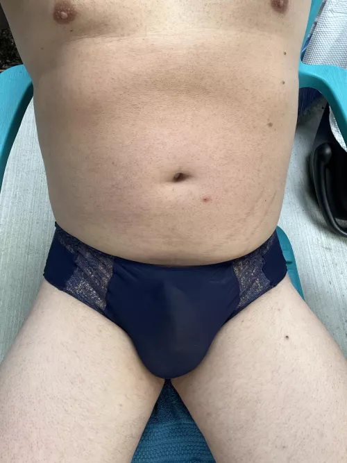 Love having an outdoor space to wear panties in safely.